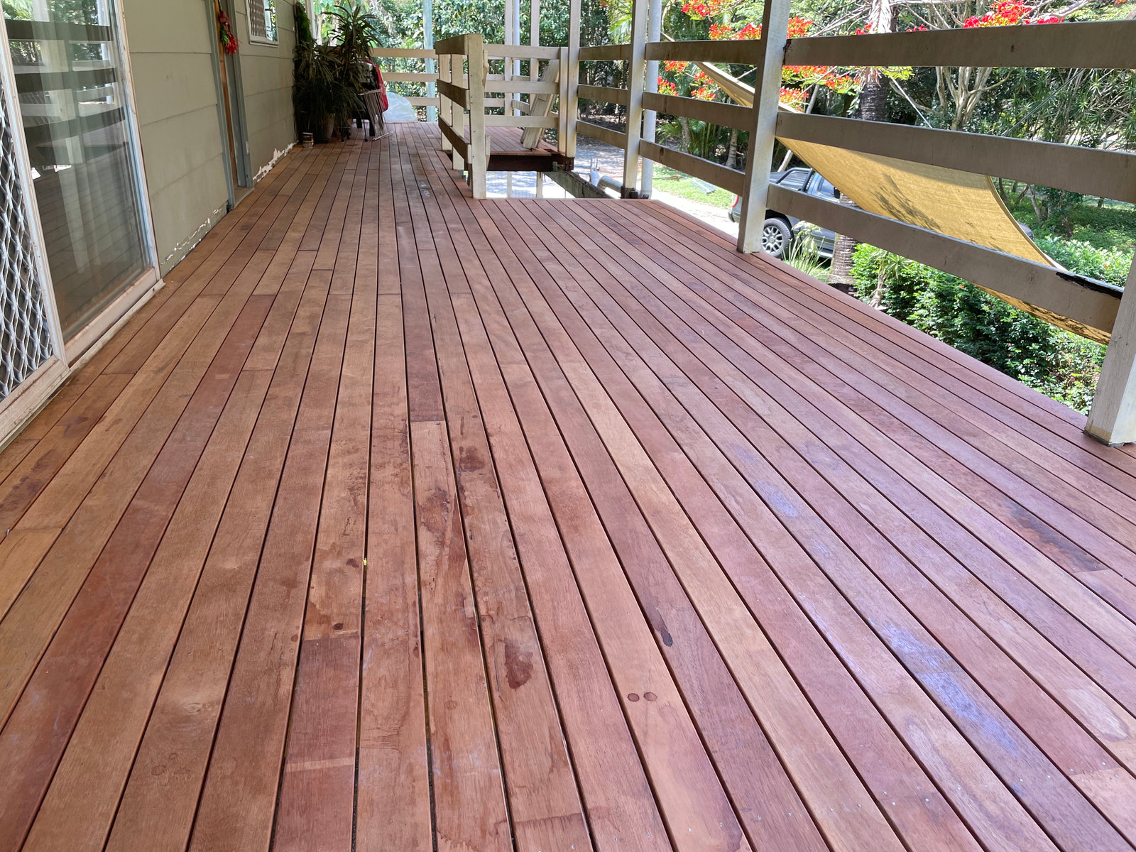 New hardwood verandah decking with timber balustrade